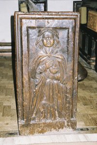 Trent Church - bench end - priest