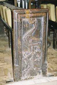 Trent Church - bench end - birds