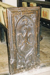 Trent Church - bench end - birds