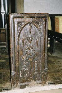 Trent Church - bench end - wounds